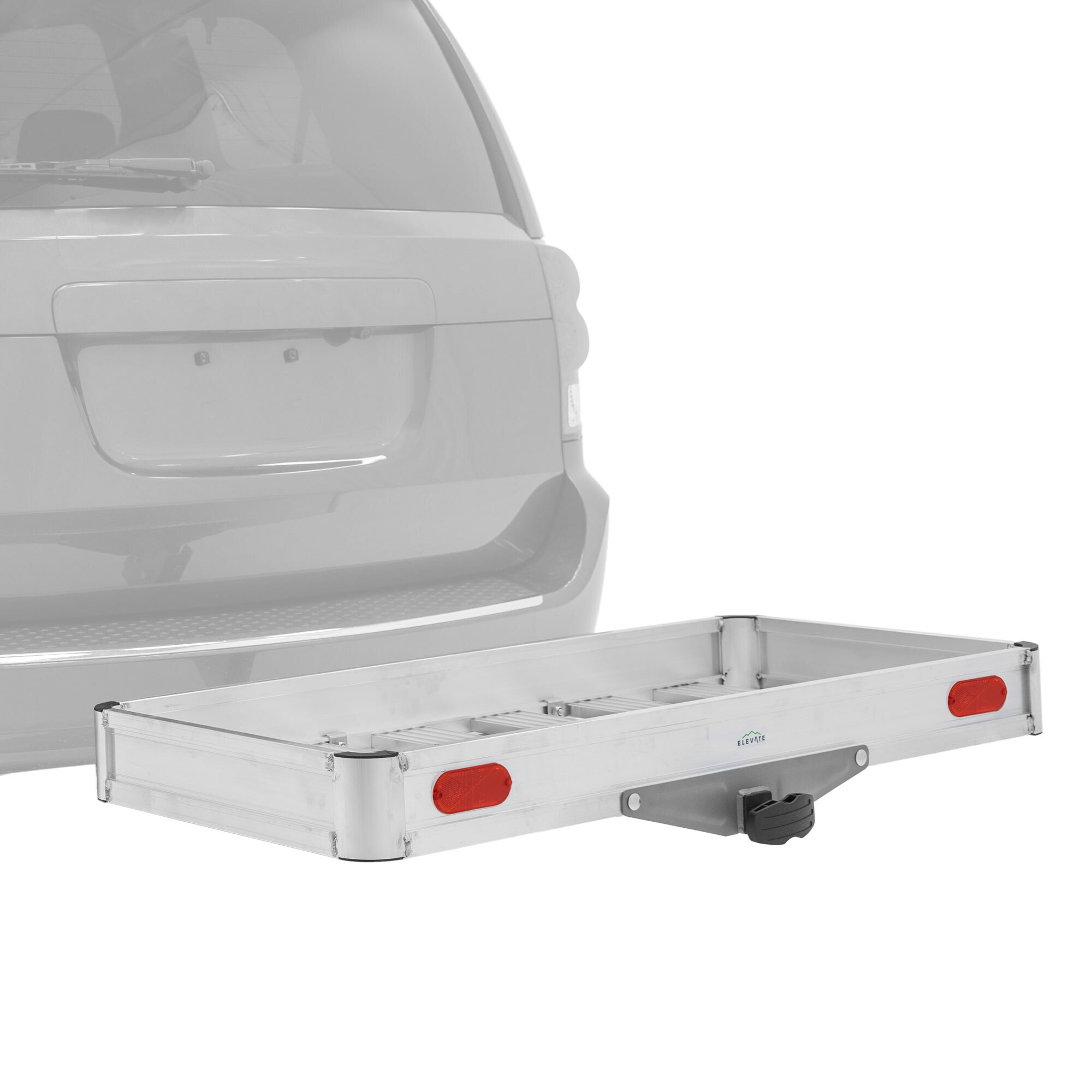 Elevate Outdoor, Folding Alum. Tray Cargo Carrier - 50in., Capacity 500 lb, Receiver Size 2 in, Material Aluminum, Model# HCCA-FOLDING-50